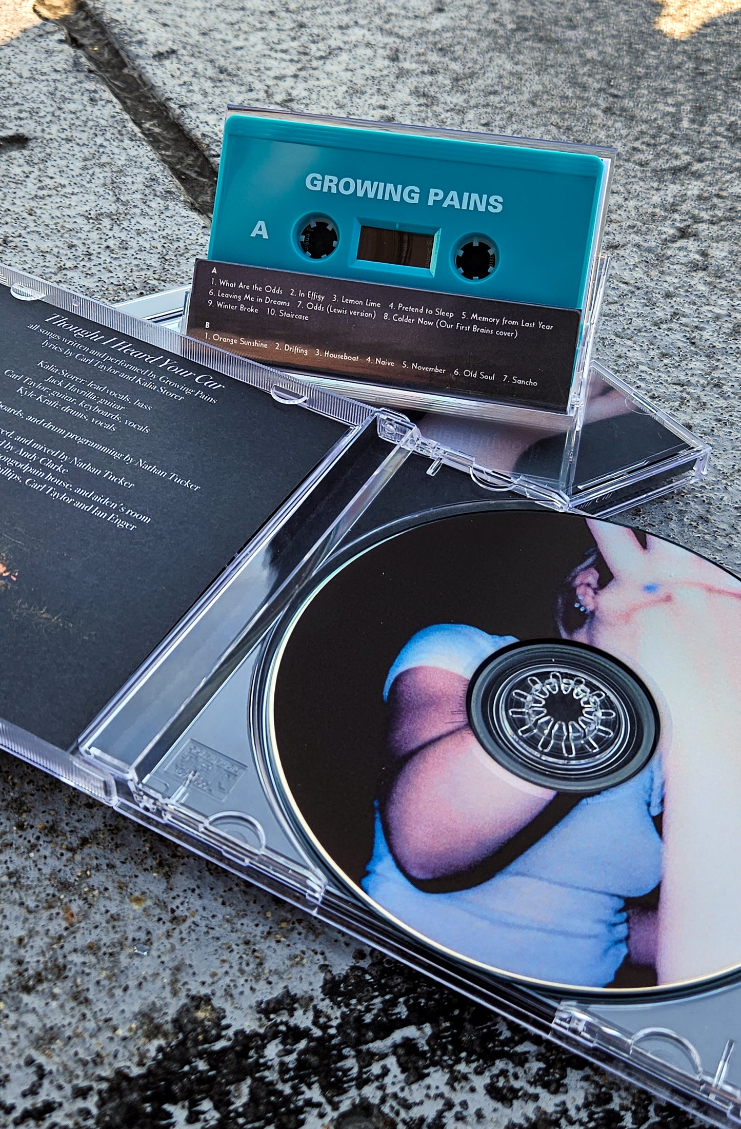 'thought i heard your car' CD + discography cassette bundle