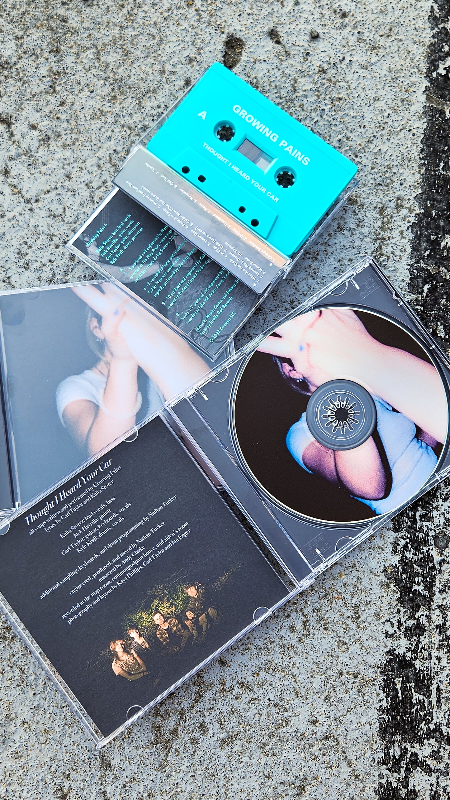 'thought i heard your car' CD + discography cassette bundle